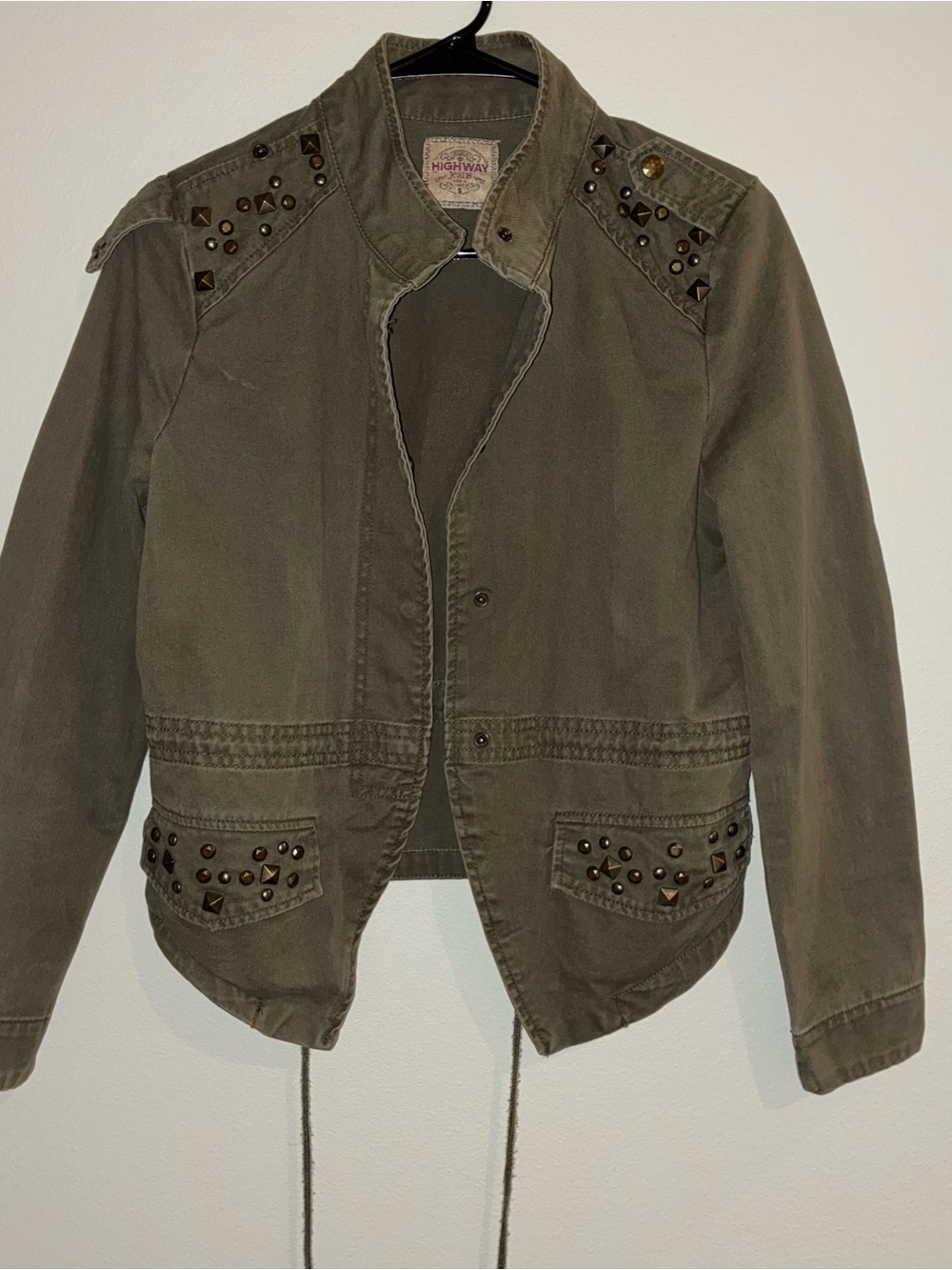 Highway Jeans Olive Green Studded Utility Jacket - Women's Small
